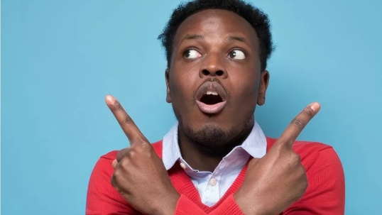 A man with an open mouth